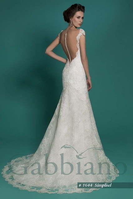 Свадебное платье Симплисель. Силуэт Рыбка, А-силуэт. Цвет Белый / Молочный. Вид 2