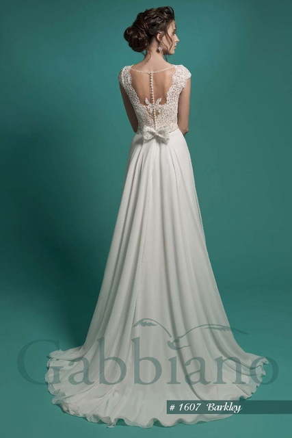 Свадебное платье Баркли. Силуэт А-силуэт, Прямое. Цвет Белый / Молочный. Вид 2