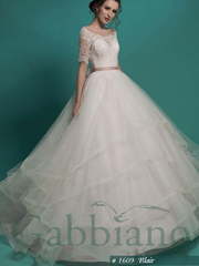 Свадебное платье Блэр. Силуэт Пышное, А-силуэт. Цвет Белый / Молочный, Айвори / Капучино, оттенки Розового. Вид 1