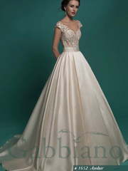 Свадебное платье Амбер. Силуэт Пышное, А-силуэт. Цвет Белый / Молочный, Айвори / Капучино. Вид 1