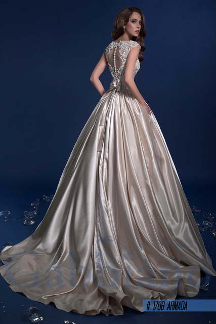 Свадебное платье Армада. Силуэт Пышное, А-силуэт. Цвет Айвори / Капучино, Золото. Вид 2