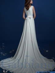 Свадебное платье Бернадайн. Силуэт А-силуэт, Прямое. Цвет Белый / Молочный. Вид 2