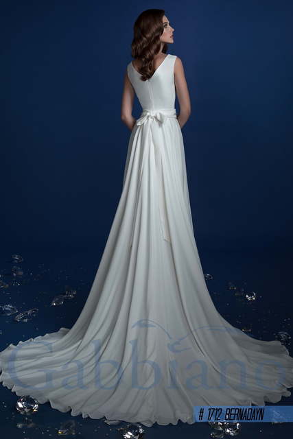 Свадебное платье Бернадайн. Силуэт А-силуэт, Прямое. Цвет Белый / Молочный. Вид 2