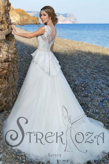 Свадебное платье Аврора. Силуэт А-силуэт. Цвет Белый / Молочный. Вид 2