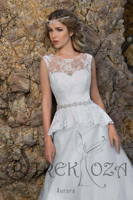 Свадебное платье Аврора. Силуэт А-силуэт. Цвет Белый / Молочный. Вид 3