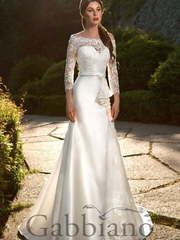 Свадебное платье Фабаянн. Силуэт А-силуэт. Цвет Белый / Молочный, Айвори / Капучино. Вид 1