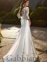 Свадебное платье Фабаянн. Силуэт А-силуэт. Цвет Белый / Молочный, Айвори / Капучино. Вид 2