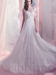 Свадебное платье Алэйна. Силуэт А-силуэт, Прямое. Цвет Белый / Молочный. Вид 1