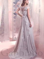 Свадебное платье Алэйна. Силуэт А-силуэт, Прямое. Цвет Белый / Молочный. Вид 2