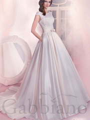 Свадебное платье Клара. Силуэт А-силуэт. Цвет Белый / Молочный, Айвори / Капучино. Вид 1