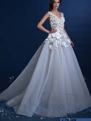 Свадебное платье Дайон. Силуэт Пышное, А-силуэт. Цвет Белый / Молочный, Айвори / Капучино, Пепельный / Металлик. Вид 1