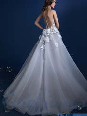 Свадебное платье Дайон. Силуэт Пышное, А-силуэт. Цвет Белый / Молочный, Айвори / Капучино, Пепельный / Металлик. Вид 2