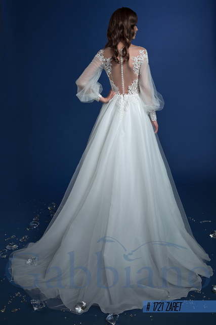 Свадебное платье Зарет. Силуэт А-силуэт. Цвет Белый / Молочный. Вид 2