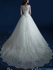 Свадебное платье Зейнала. Силуэт Пышное, А-силуэт. Цвет Белый / Молочный. Вид 2