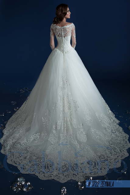 Свадебное платье Зейнала. Силуэт Пышное, А-силуэт. Цвет Белый / Молочный. Вид 2