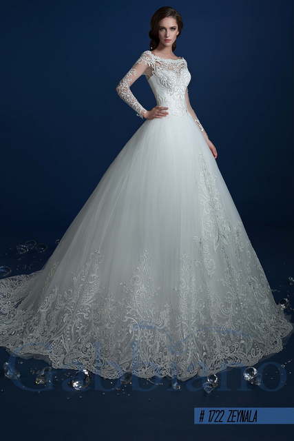 Свадебное платье Зейнала. Силуэт Пышное, А-силуэт. Цвет Белый / Молочный. Вид 3
