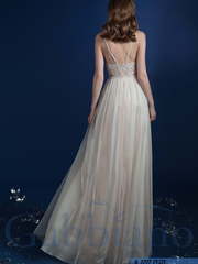 Свадебное платье Клео. Силуэт А-силуэт, Прямое. Цвет Белый / Молочный, Айвори / Капучино. Вид 2