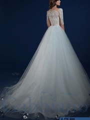 Свадебное платье Майя. Силуэт Пышное, А-силуэт. Цвет Белый / Молочный, Айвори / Капучино. Вид 2