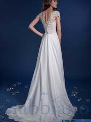 Свадебное платье Нея. Силуэт А-силуэт, Прямое. Цвет Белый / Молочный. Вид 2