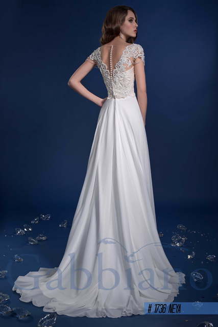 Свадебное платье Нея. Силуэт А-силуэт, Прямое. Цвет Белый / Молочный. Вид 2