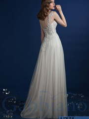 Свадебное платье Оливия. Силуэт А-силуэт, Прямое. Цвет Белый / Молочный, Айвори / Капучино. Вид 2