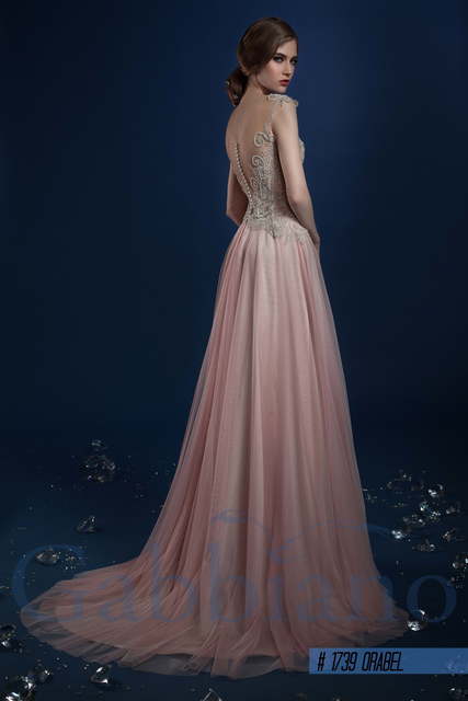 Свадебное платье Орабель. Силуэт А-силуэт. Цвет Айвори / Капучино, Золото, оттенки Розового. Вид 2