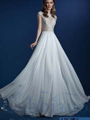 Свадебное платье Тамила. Силуэт А-силуэт, Прямое. Цвет Белый / Молочный. Вид 1