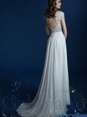 Свадебное платье Тамила. Силуэт А-силуэт, Прямое. Цвет Белый / Молочный. Вид 2