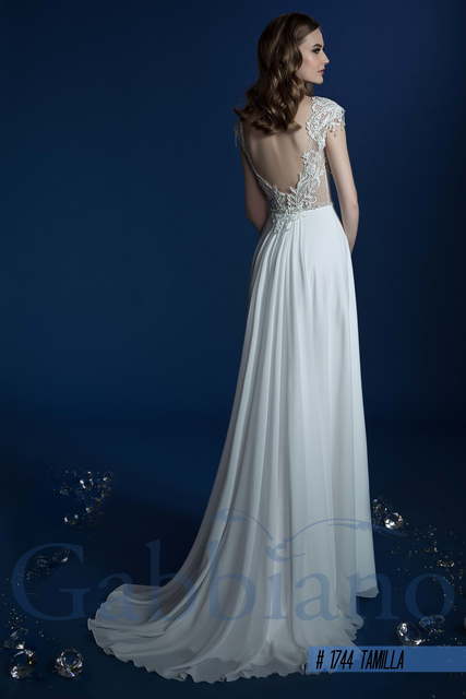 Свадебное платье Тамила. Силуэт А-силуэт, Прямое. Цвет Белый / Молочный. Вид 2