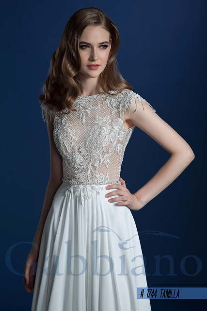 Свадебное платье Тамила. Силуэт А-силуэт, Прямое. Цвет Белый / Молочный. Вид 3