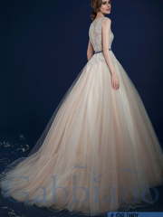 Свадебное платье Тэнди. Силуэт Пышное, А-силуэт. Цвет Айвори / Капучино, Персик / Оранжевый. Вид 2