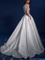 Свадебное платье Юланта. Силуэт А-силуэт. Цвет Белый / Молочный. Вид 2