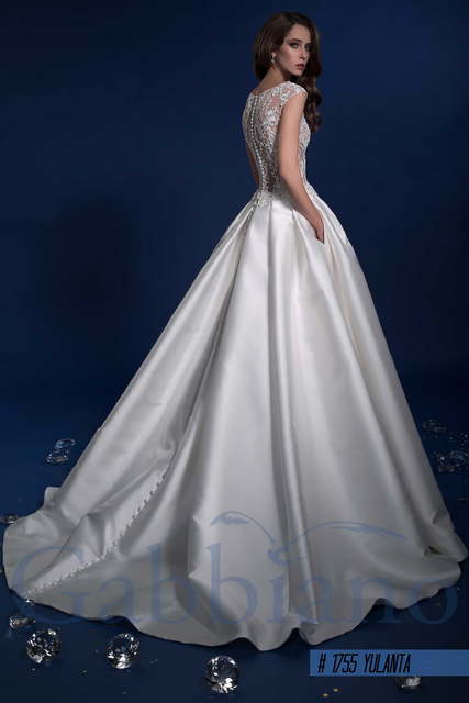 Свадебное платье Юланта. Силуэт А-силуэт. Цвет Белый / Молочный. Вид 2