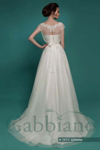 Свадебное платье Гемма. Силуэт А-силуэт. Цвет Белый / Молочный. Вид 2