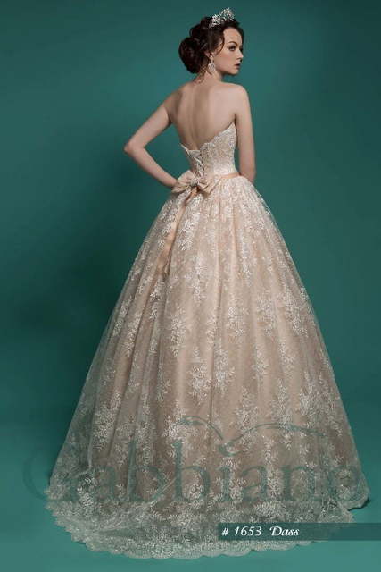 Свадебное платье Дасси. Силуэт Пышное, А-силуэт. Цвет Айвори / Капучино. Вид 2