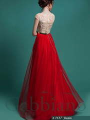 Свадебное платье Джастина. Силуэт А-силуэт, Прямое. Цвет Айвори / Капучино, Красный / Марсала, Золото. Вид 2