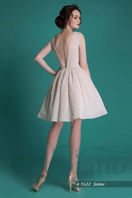 Свадебное платье Жайм. Силуэт А-силуэт. Цвет Айвори / Капучино, оттенки Розового. Вид 2