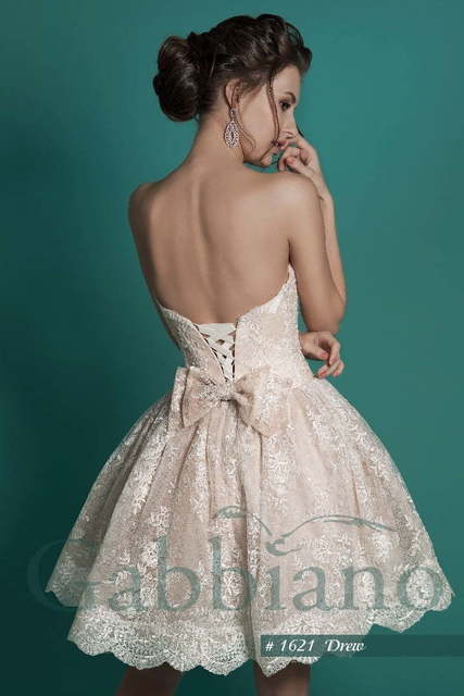 Свадебное платье Дрю. Силуэт А-силуэт. Цвет Айвори / Капучино, Белый / Молочный. Вид 2