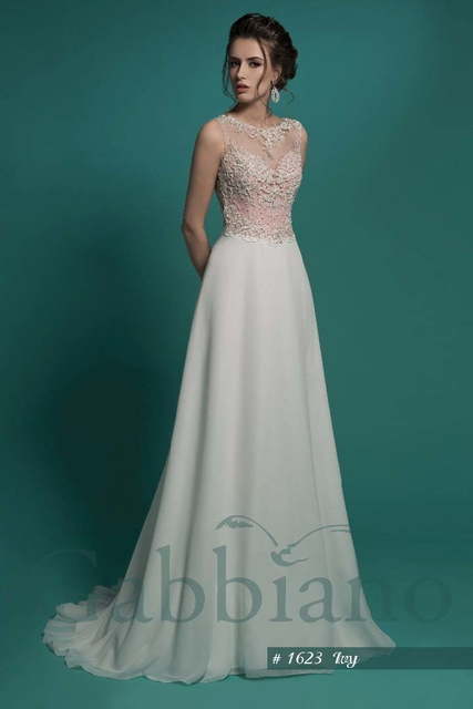 Свадебное платье Иви. Силуэт А-силуэт. Цвет Белый / Молочный, оттенки Розового. Вид 3