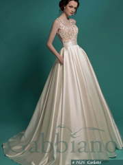 Свадебное платье Карлотта. Силуэт Пышное, А-силуэт. Цвет Айвори / Капучино, Золото. Вид 1