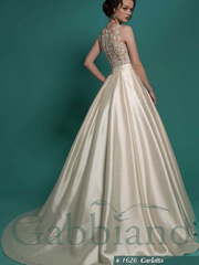 Свадебное платье Карлотта. Силуэт Пышное, А-силуэт. Цвет Айвори / Капучино, Золото. Вид 2