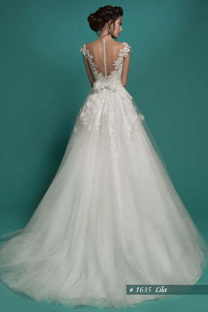 Свадебное платье Лилу. Силуэт Пышное, А-силуэт. Цвет Белый / Молочный. Вид 2