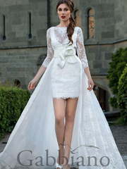 Свадебное платье Коссет. Силуэт А-силуэт, Прямое. Цвет Белый / Молочный. Вид 1