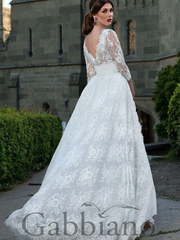 Свадебное платье Коссет. Силуэт А-силуэт, Прямое. Цвет Белый / Молочный. Вид 2