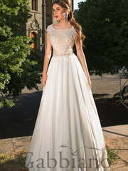 Свадебное платье Кэприсия. Силуэт А-силуэт. Цвет Белый / Молочный, Айвори / Капучино, Персик / Оранжевый. Вид 1