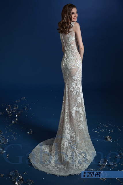 Свадебное платье Фей. Силуэт Рыбка, А-силуэт. Цвет Айвори / Капучино, Белый / Молочный. Вид 2