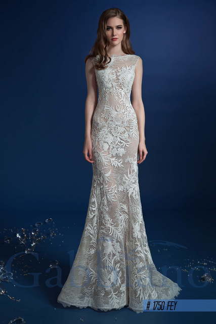 Свадебное платье Фей. Силуэт Рыбка, А-силуэт. Цвет Айвори / Капучино, Белый / Молочный. Вид 3