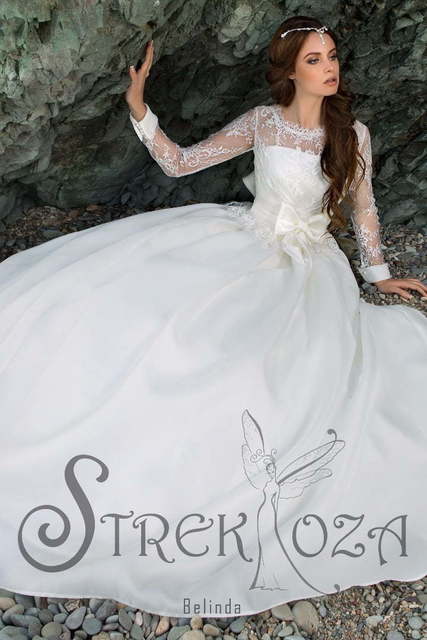 Свадебное платье Белинда. Силуэт Пышное, А-силуэт. Цвет Белый / Молочный. Вид 3