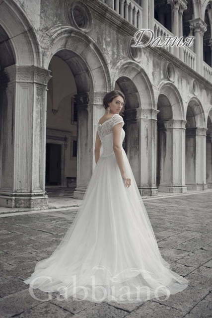 Свадебное платье Далия. Силуэт А-силуэт. Цвет Белый / Молочный. Вид 2