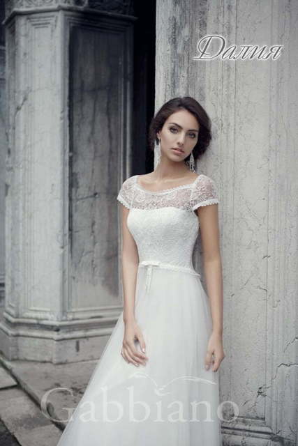 Свадебное платье Далия. Силуэт А-силуэт. Цвет Белый / Молочный. Вид 3